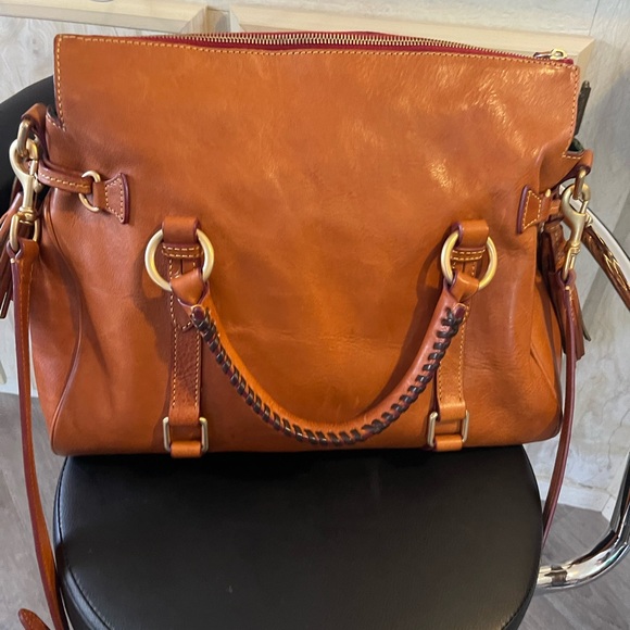 Dooney & Bourke  Florentine Satchel Leather Tote Bag natural excellent condition - Picture 9 of 16